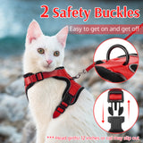 rabbitgoo Cat Harness and Leash for Walking, Escape Proof Soft Adjustable Vest Harnesses for Cats, Easy Control Breathable Reflective Strips Jacket