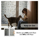 rabbitgoo Privacy Window Film Frosted Window Sticker Static Cling No Glue Glass Film Anti-UV Glass Film for Home Office