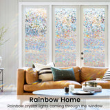 DOWELL Window Privacy Film, Rainbow Window Film, Decorative Stained Glass Window Clings, Static Cling Window Sticker, Non-Adhesive Window Decals for Home UV Protection