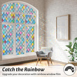 rabbitgoo Window Privacy Film, 3D Decorative Window Vinyl, Stained Glass Window Decals