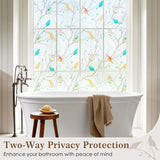 rabbitgoo Window Privacy Film, Frosted Glass Window Film Decorative, Stained Glass Window Cling, Removable Bathroom Privacy Film for Glass, UV Blocking Heat Control Front Door Covering