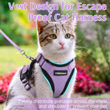 rabbitgoo Cat Harness and Leash for Walking, Escape Proof Soft Adjustable Vest Harnesses for Cats, Easy Control Breathable Reflective Strips Jacket