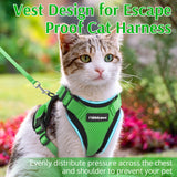 rabbitgoo Cat Harness and Leash for Walking, Escape Proof Soft Adjustable Vest Harnesses for Cats, Easy Control Breathable Reflective Strips Jacket