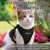 rabbitgoo Cat Harness and Leash for Walking, Escape Proof Soft Adjustable Vest Harnesses for Cats, Easy Control Breathable Reflective Strips Jacket