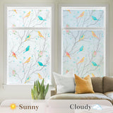 rabbitgoo Window Privacy Film, Frosted Glass Window Film Decorative, Stained Glass Window Cling, Removable Bathroom Privacy Film for Glass, UV Blocking Heat Control Front Door Covering