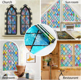 rabbitgoo Window Privacy Film, 3D Decorative Window Vinyl, Stained Glass Window Decals