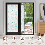 rabbitgoo Window Privacy Film, Frosted Glass Window Film Decorative, Stained Glass Window Cling, Removable Bathroom Privacy Film for Glass, UV Blocking Heat Control Front Door Covering