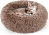 rabbitgoo Cat Bed for Indoor Cats, Fluffy Round Self Warming Calming Soft Plush Donut Cuddler Cushion Pet Bed for Small Dogs Kittens