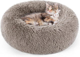 rabbitgoo Cat Bed for Indoor Cats, Fluffy Round Self Warming Calming Soft Plush Donut Cuddler Cushion Pet Bed for Small Dogs Kittens