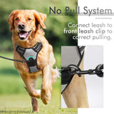 rabbitgoo Dog Harness, No-Pull Pet Harness with 2 Leash Clips, Adjustable Soft Padded Dog Vest, Reflective Outdoor Pet Oxford Vest with Easy Control Handle for Large Dogs