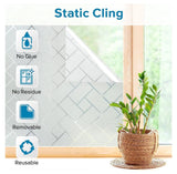 rabbitgoo Privacy Window Film Frosted Window Sticker Static Cling No Glue Glass Film Anti-UV Glass Film for Home Office