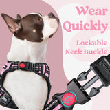 rabbitgoo Dog Harness Medium Sized, No Pull Pet Harness with 3 Buckles, Adjustable Soft Padded Dog Vest with Instant Control Handle, Easy Walking Reflective Pet Vest for Medium Dogs