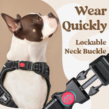 rabbitgoo Dog Harness Medium Sized, No Pull Pet Harness with 3 Buckles, Adjustable Soft Padded Dog Vest with Instant Control Handle, Easy Walking Reflective Pet Vest for Medium Dogs