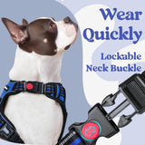 rabbitgoo Dog Harness Medium Sized, No Pull Pet Harness with 3 Buckles, Adjustable Soft Padded Dog Vest with Instant Control Handle, Easy Walking Reflective Pet Vest for Medium Dogs