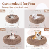 rabbitgoo Cat Bed for Indoor Cats, Fluffy Round Self Warming Calming Soft Plush Donut Cuddler Cushion Pet Bed for Small Dogs Kittens