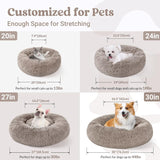 rabbitgoo Cat Bed for Indoor Cats, Fluffy Round Self Warming Calming Soft Plush Donut Cuddler Cushion Pet Bed for Small Dogs Kittens