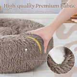 rabbitgoo Cat Bed for Indoor Cats, Fluffy Round Self Warming Calming Soft Plush Donut Cuddler Cushion Pet Bed for Small Dogs Kittens