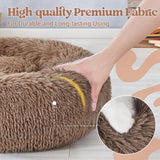 rabbitgoo Cat Bed for Indoor Cats, Fluffy Round Self Warming Calming Soft Plush Donut Cuddler Cushion Pet Bed for Small Dogs Kittens