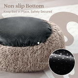 rabbitgoo Cat Bed for Indoor Cats, Fluffy Round Self Warming Calming Soft Plush Donut Cuddler Cushion Pet Bed for Small Dogs Kittens