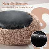 rabbitgoo Cat Bed for Indoor Cats, Fluffy Round Self Warming Calming Soft Plush Donut Cuddler Cushion Pet Bed for Small Dogs Kittens