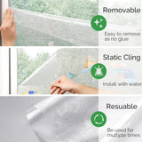 rabbitgoo Privacy Window Film Frosted Window Sticker Static Cling No Glue Glass Film Anti-UV Glass Film for Home Office