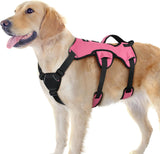 rabbitgoo Escape Proof Dog Harness, Soft Padded Full Body Pet Harness, Reflective Adjustable No Pull Vest with Lift Handle and Lesh Clip for Large Dogs Walking Hiking Training