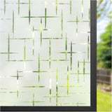 rabbitgoo Window Privacy Film Frosted Glass Film for Bathroom, Non Adhesive Static Cling Removable Window Sticker for Home Office, Blinds Pattern